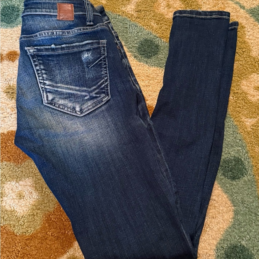 BKE Women's Dark Blue Skinny Jeans